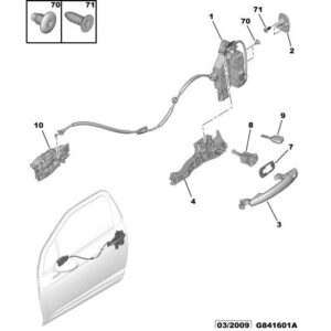 Citroen DS3 2010-2022 Petrol Door Lock