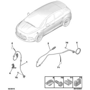 Citroen DS5 2011-2021 Petrol Wheel Abs Sensor