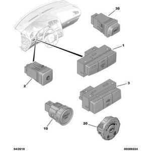 Citroen DS4 2010-2021 Diesel Fuel Filler Flap Switch