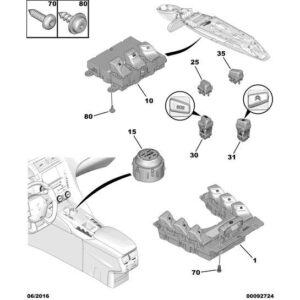 Citroen DS5 2011-2021 Petrol Assistance Call Switch