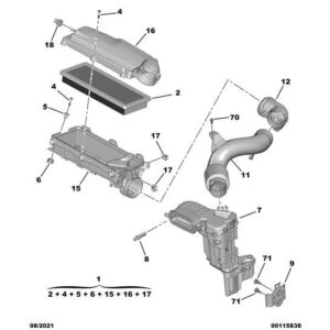 Citroen C5 Air Cross 2018-2021 Petrol Air Intake Pipe