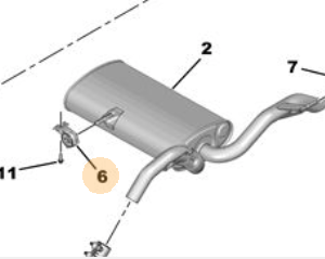 Citroen C5 2018-2021 Rear Exhaust Flexible Mounting