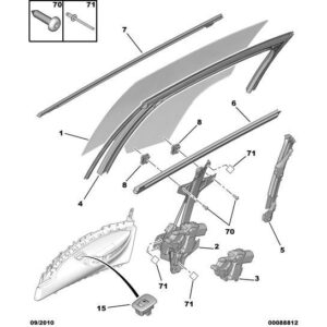 Citroen C5 2004-2008 Petrol Door Window Mechanism