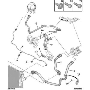 Citroen C5 Air Cross 2018-2021 Petrol Radiator Degassing Water Pipe