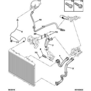 Citroen Berlingo 2015-2018 Petrol Radiator Water Inlet Hose
