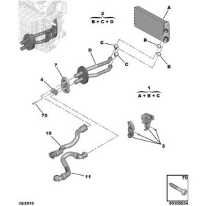 Citroen Berlingo 2015-2018 Petrol Heater Water Pipe
