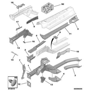 Citroen C4 Catcus 2014-2018 Petrol Front Cant Rail Base