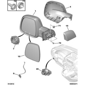 Citroen Berlingo 2018-2021 Diesel Outside Ext View Mirror
