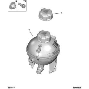 Citroen C5 Air Cross 2018-2021 Petrol Engine Water Degassing Tank