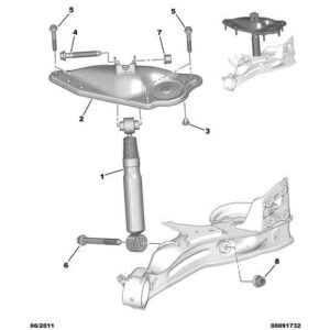 Citroen DS5 2011-2021 Petrol Rear Suspension Damper