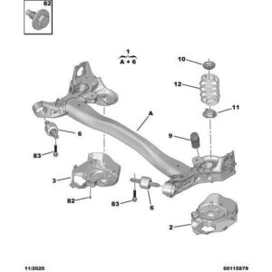 Citroen C5 Air Cross 2018-2021 Petrol Rear Spring Lower Cup