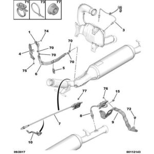 Citroen C5 Air Cross 2018-2021 Diesel Particle Filter Pressure Pipe