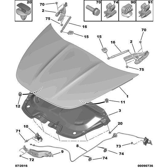 Citroen DS5 2011-2021 Petrol Bonnet Strut | 96 868 096 80 | Citroen ...