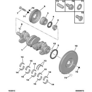 Citroen Nemo 2008-2015 Petrol Main Bearing Half Shell