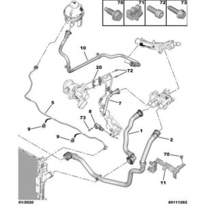 Citroen C3 Air Cross 2017-2021 Petrol Expansion Chamber Water Hose