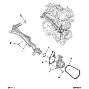 Citroen C3 Air Cross 2017-2021 Petrol Coolant Pump Belt