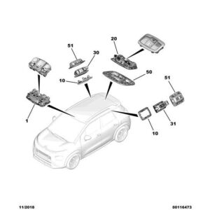 Citroen C3 Air Cross 2017-2021 Petrol Interior Lamp