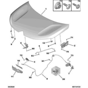 Citroen Berlingo 2018-2021 Petrol Opening Control Support