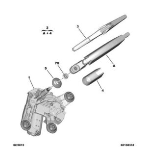 Citroen C4 Catcus 2014-2018 Petrol Rear Window Wiper Motor