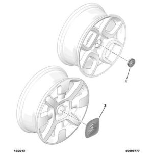 Citroen C4 Catcus 2014-2018 Petrol Wheel Badge Cap
