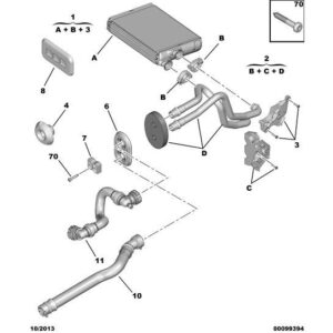 Citroen C4 Catcus 2014-2018  Heater Water Pipe