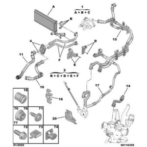 Citroen C5 Air Cross 2018-2021 Petrol Heater Water Pipe