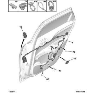 Citroen C4 2010-2013 Petrol Door Harness