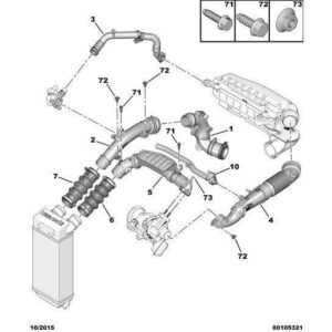 Citroen Berlingo 2015-2018 Petrol Housing Gas Re-Suction Pipe