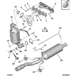 Citroen C4 Catcus 2014-2018 Diesel Particle Filter Pressure Pipe