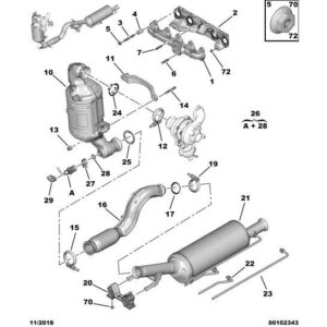 Citroen C4 2018-2020 Diesel Particle Filter Pressure Pipe