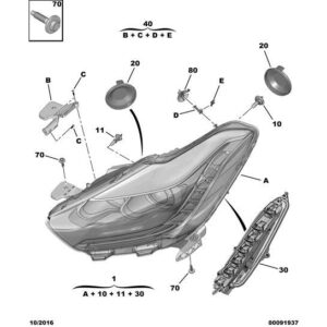 Citroen DS5 2011-2021 Petrol Headlight Assembly Nearside