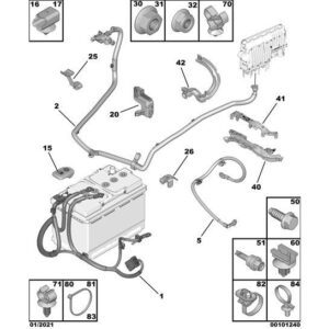 Citroen C4 Catcus 2014-2018 Petrol Battery Positive Cable