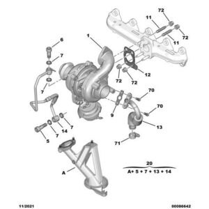 Citroen Dispatch 2016-2020 Diesel Turbo Lubrication Pipe