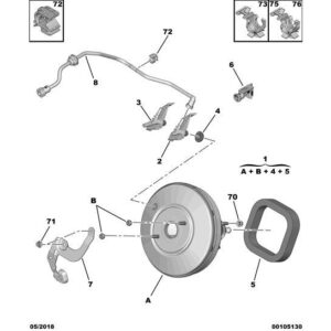 Citroen C4 Catcus 2014-2018 Petrol Brake Vacuum Hose