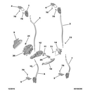 Citroen Dispatch 2016-2020 Hinged Rear Door Lock Right