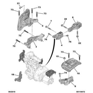 Citroen C5 Air Cross 2018-2021 Petrol Engine Mounting Bracket