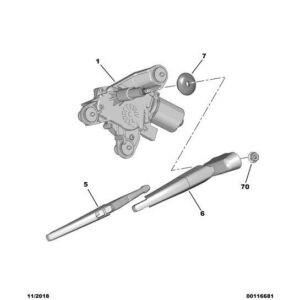 Citroen C5 Air Cross 2018-2021 Petrol Rear Window Wiper Motor