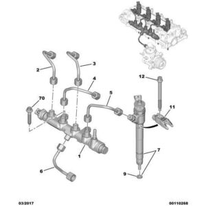 Citroen Berlingo 2018-2021 Diesel Diesel Injector Supply Pipe