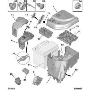 Citroen Berlingo 2015-2018 Battery Fuse Box