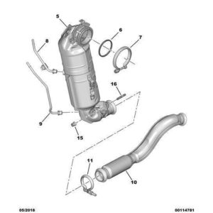 Citroen C5 Air Cross 2018-2021 Petrol Particle Filter Pressure Pipe