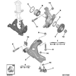 Citroen Berlingo 2018-2021 Petrol Front Wishbone Fixing Bolts