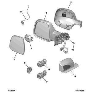 Citroen Berlingo 2018-2021 Petrol Outside Ext View Mirror