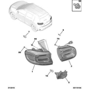 Citroen C5 Air Cross 2018-2021 Wing Rear Light
