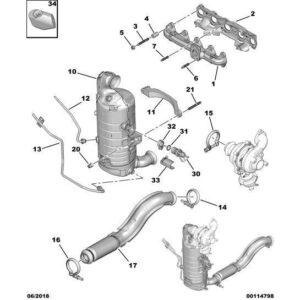 Citroen C5 Air Cross 2018-2021 Diesel Particle Filter Pressure Pipe