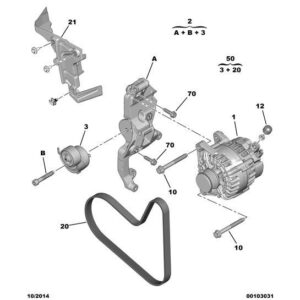 Citroen Berlingo 2015-2018 Petrol Ancillary Control Belt