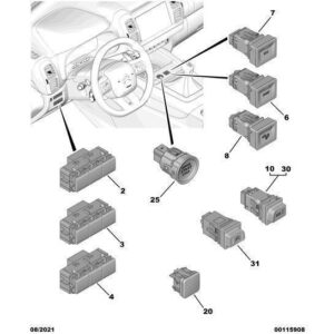 Citroen C5 Air Cross 2018-2021 Petrol Sos Switch