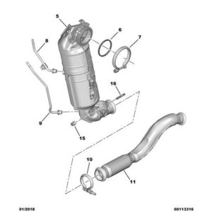 Citroen Berlingo 2018-2021 Petrol Exhaust System Fixing Clamp