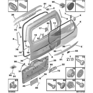 Citroen Berlingo 2018-2021 Petrol Rear Tailgate Hinge