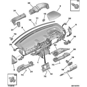 Citroen C5 Air Cross 2018-2021 Petrol Trim Under Facia Panel