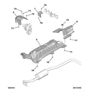 Citroen C5 Air Cross 2018-2021 Diesel Turbocharger Heat Shield